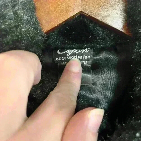 Vtg 90’s Cejon Women’s Faux Fur Cropped Vest Sleeveless  Zip Black Size Medium - Picture 5 of 5